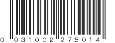 UPC 031009275014