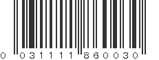 UPC 031111860030