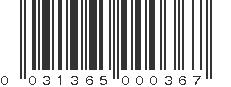 UPC 031365000367