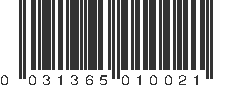 UPC 031365010021