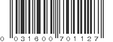 UPC 031600701127