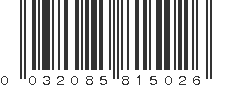 UPC 032085815026