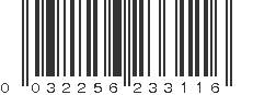 UPC 032256233116