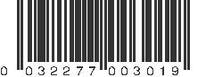 UPC 032277003019