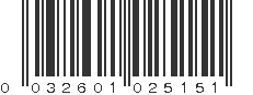 UPC 032601025151