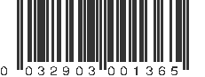 UPC 032903001365