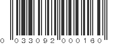 UPC 033092000160