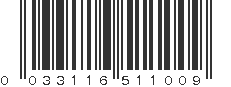 UPC 033116511009