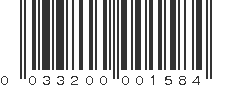 UPC 033200001584