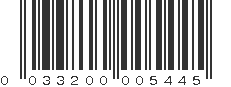 UPC 033200005445