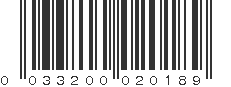 UPC 033200020189