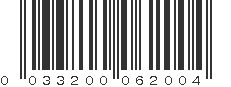 UPC 033200062004