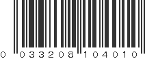 UPC 033208104010