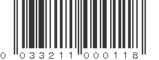 UPC 033211000118