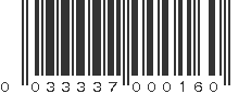 UPC 033337000160