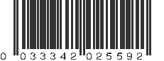 UPC 033342025592