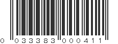 UPC 033383000411