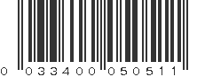 UPC 033400050511