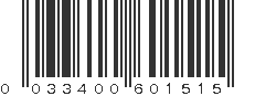 UPC 033400601515