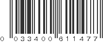 UPC 033400611477