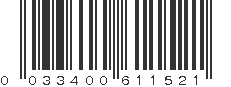 UPC 033400611521