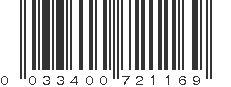 UPC 033400721169