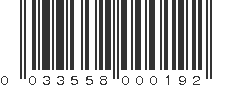 UPC 033558000192