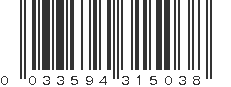 UPC 033594315038