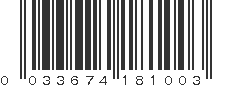 UPC 033674181003