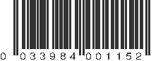 UPC 033984001152