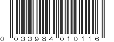 UPC 033984010116