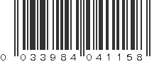 UPC 033984041158