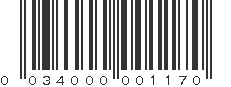 UPC 034000001170