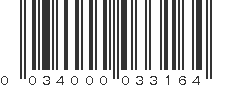 UPC 034000033164