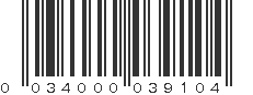 UPC 034000039104