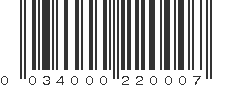 UPC 034000220007