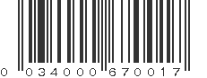 UPC 034000670017