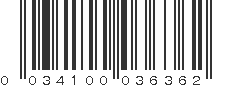 UPC 034100036362