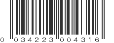 UPC 034223004316