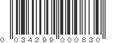 UPC 034299000830