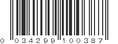 UPC 034299100387