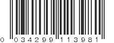 UPC 034299113981