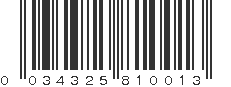 UPC 034325810013