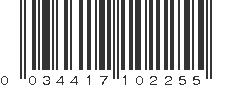 UPC 034417102255