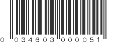 UPC 034603000051