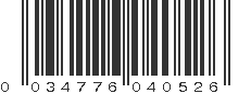 UPC 034776040526