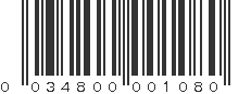 UPC 034800001080