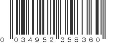 UPC 034952358360