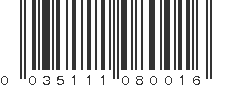 UPC 035111080016