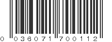 UPC 036071700112